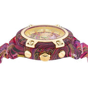  Shop Authentic Versace Icon Active Chronograph Quartz Gold Dial Red Leather Strap Watch For Men - VEZ701222 - Luxxuri