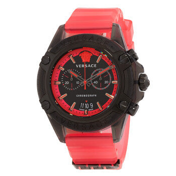  Shop Authentic Versace Icon Active Chronograph Quartz Black Dial Pink Rubber Strap Watch For Men - VEZ700221 - Luxxuri