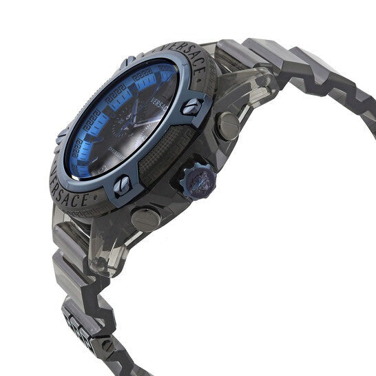  Shop Authentic Versace icon Active Chronograph Black Dial Black Silicone Strap Watch For Men - VEZ700622 - Luxxuri