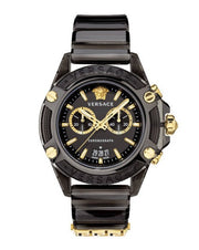  Shop Authentic Versace Icon Active Chronograph Black Dial Black Steel Strap Watch for Men - VEZ700421 - Luxxuri