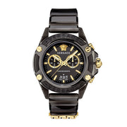  Shop Authentic Versace Icon Active Chronograph Black Dial Black Steel Strap Watch for Men - VEZ700421 - Luxxuri