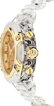  Shop Authentic Versace Icon Active Chronograph Gold Dial White Silicone Strap Watch for Men - VEZ700121 - Luxxuri