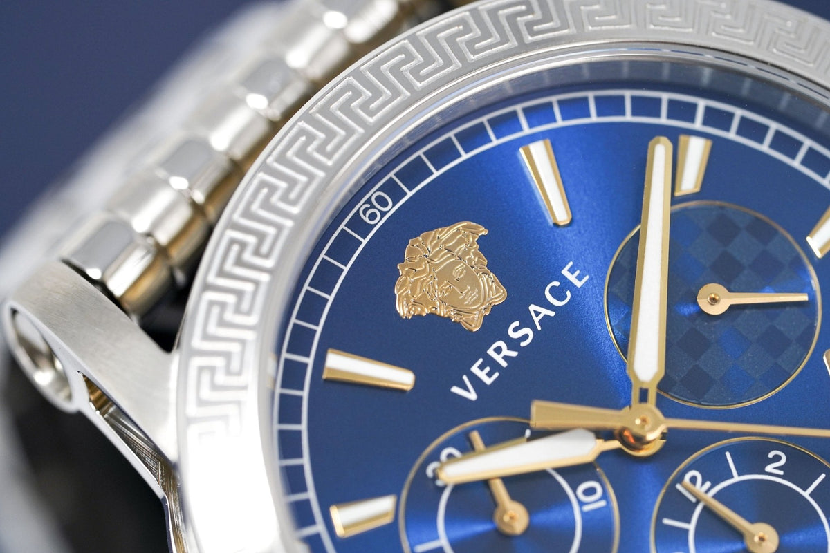  Shop Authentic Versace Sport Tech Chronograph Blue Dial Silver Steel Strap Watch for Men - VELT00219 - Luxxuri