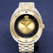 Shop Authentic Versace Shadov Quartz Gold Dial Two Tone Steel Strap Watch for Women - VEBM00518 - Luxxuri
