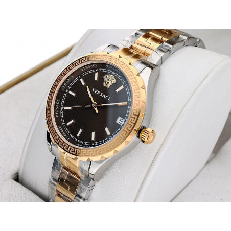  Shop Authentic Versace Hellenyium Brown Dial Two Tone Steel Strap Watch for Women - V12040015 - Luxxuri