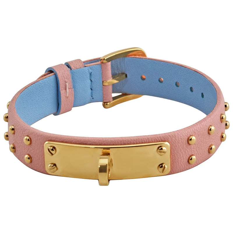 Shop Authentic Versace Medusa Lock Icon Quartz Gold Dial Pink & Blue Leather Strap Watch For Women - VEDW00219 - Luxxuri