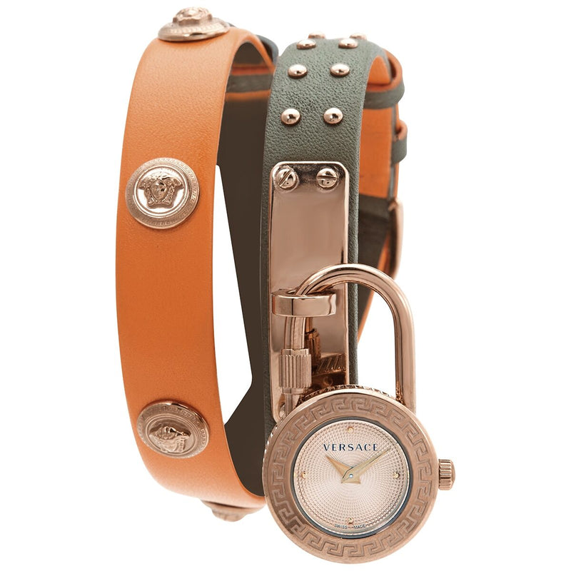  Shop Authentic Versace Medusa Lock Icon Quartz Beige Dial Green Leather Strap Watch for Women - VEDW00519 - Luxxuri