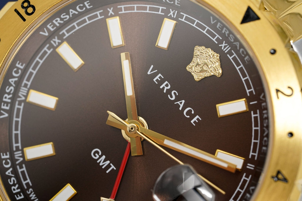  Shop Authentic Versace Hellenyium Quartz Brown Dial Two Tone Steel Strap Watch For Men - V11040015 - Luxxuri