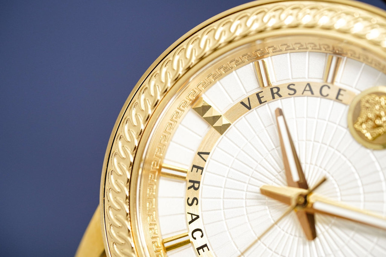  Shop Authentic Versace Code Quartz Silver Dial Gold Steel Strap Watch For Men - VEPO00420 - Luxxuri