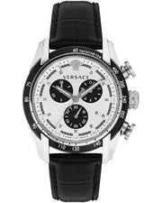  Shop Authentic Versace V-Ray Quartz Silver Dial Black Leather Strap Watch for Men - VDB010014 - Luxxuri