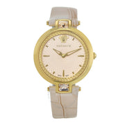  Shop Authentic Versace Olympo Quartz White Dial Beige Leather Strap Watch for Women - VAN050016 - Luxxuri