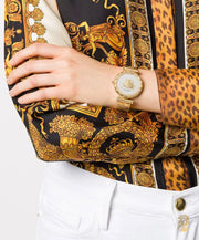  Shop Authentic Versace Palazzo Empire Greca White Dial Gold Mesh Bracelet Watch for Women - VEDV00619 - Luxxuri