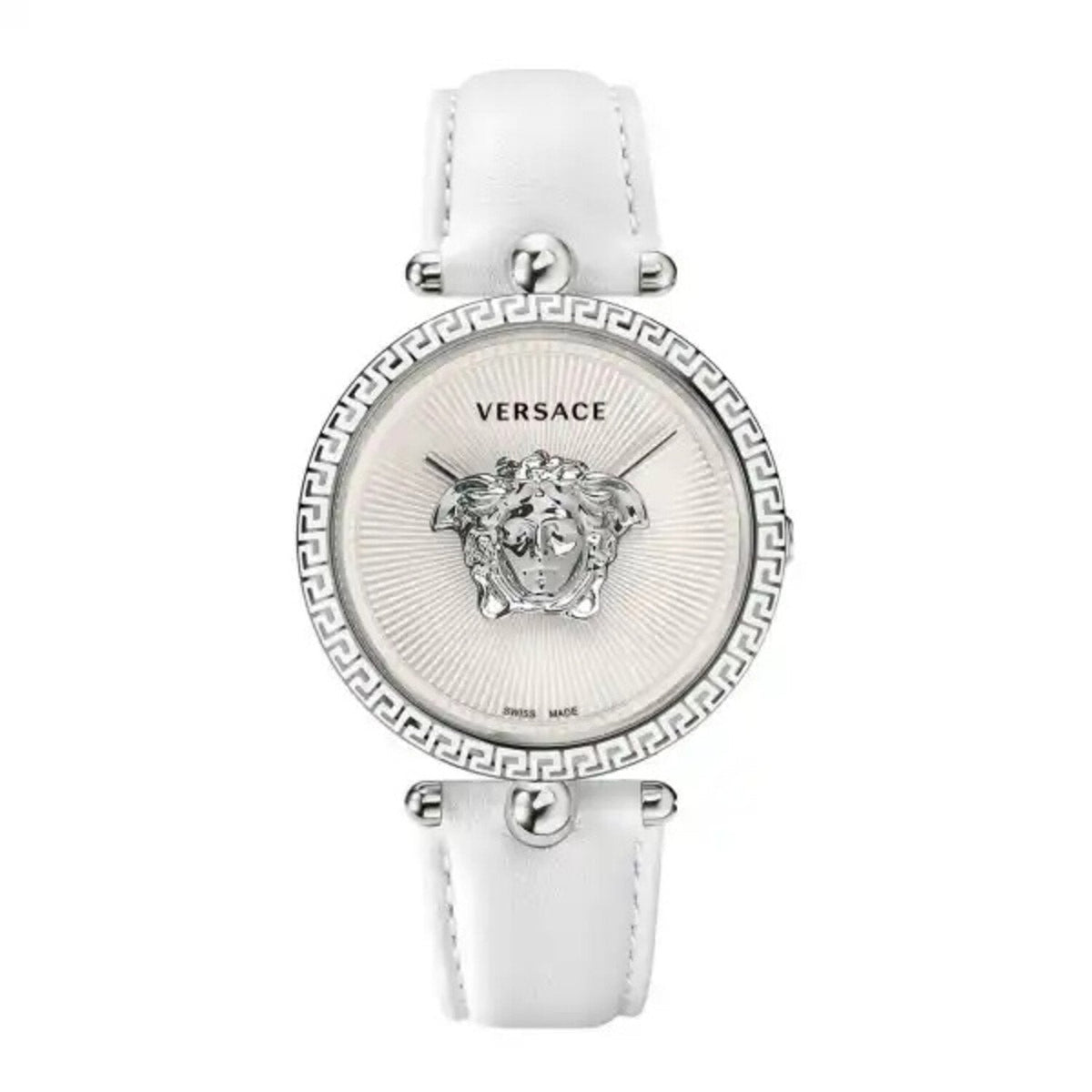  Shop Authentic Versace Palazzo Empire White Dial White Leather Strap Watch for Women - VCO010017 - Luxxuri