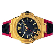  Shop Authentic Versace Chain Reaction Quartz Black Dial Red & Black Rubber Strap Watch for Men - VEDY00319 - Luxxuri