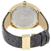  Shop Authentic Versace Shadov Quartz Gold Dial Black Leather Strap Watch for Women - VEBM00318 - Luxxuri
