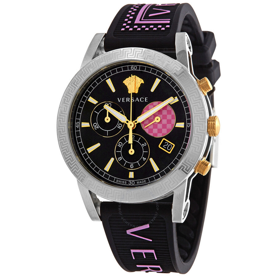  Shop Authentic Versace Sport Tech Chronograph Black Dial Black Rubber Strap Watch for Women - VELT00619 - Luxxuri