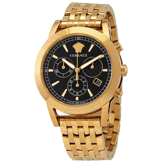  Shop Authentic Versace Sport Tech Chronograph Black Dial Gold Steel Strap Watch for Men - VELT00419 - Luxxuri