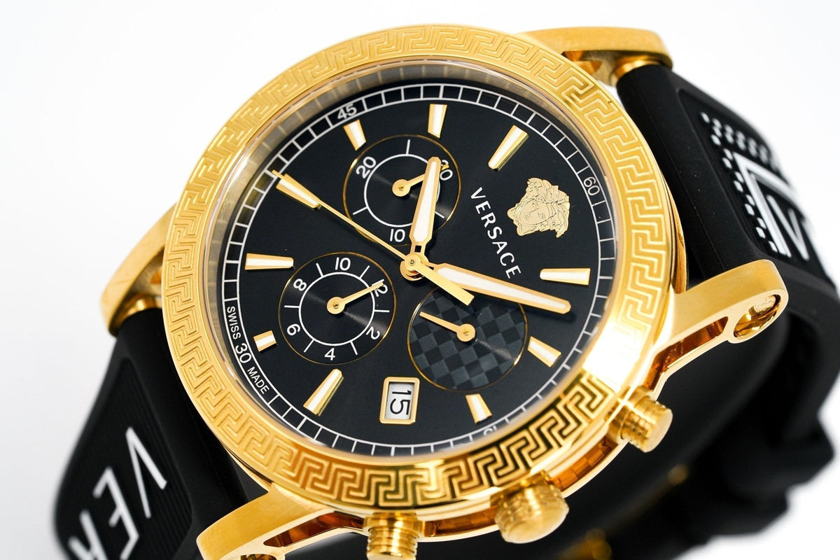  Shop Authentic Versace Sports Tech Chronograph Black Dial Black Rubber Strap Watch for Men - VELT00119 - Luxxuri