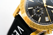  Shop Authentic Versace Sports Tech Chronograph Black Dial Black Rubber Strap Watch for Men - VELT00119 - Luxxuri