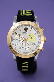  Shop Authentic Versace Sports Tech Chronograph Silver Dial Black Rubber Strap Watch for Women - VELT00519 - Luxxuri