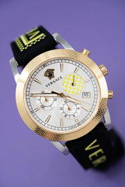  Shop Authentic Versace Sports Tech Chronograph Silver Dial Black Rubber Strap Watch for Women - VELT00519 - Luxxuri