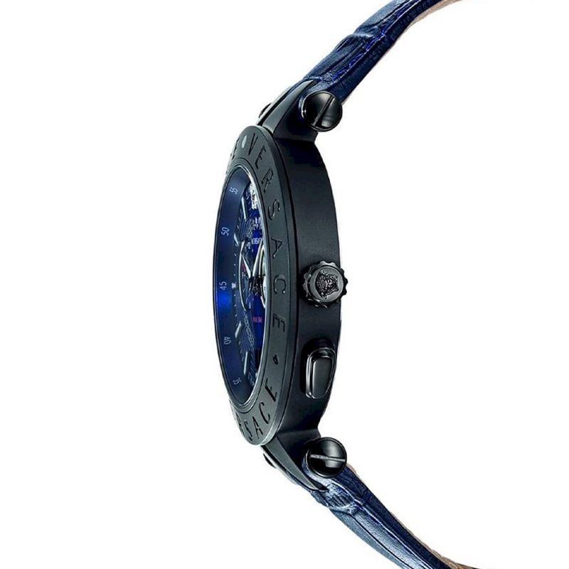  Shop Authentic Versace V Race Chronograph Quartz Blue Dial Blue Leather Strap Watch For Men - VEBV00419 - Luxxuri