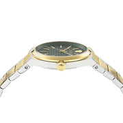  Shop Authentic Versace V-Auria Quartz Green Dial Two Tone Steel Strap Watch for Men - VE0F00425 - Luxxuri