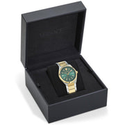  Shop Authentic Versace V-Auria Quartz Green Dial Two Tone Steel Strap Watch for Men - VE0F00425 - Luxxuri