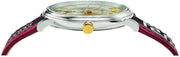  Shop Authentic Versace V Circle Silver Dial Two Tone Leather Strap Watch for Men - VEBQ01319 - Luxxuri