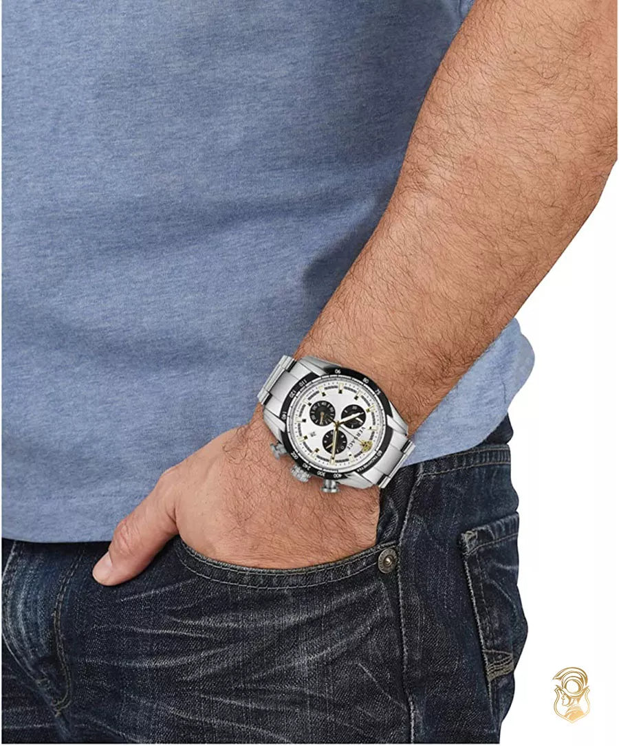  Shop Authentic Versace V-Ray Chronograph Quartz Silver Dial Silver Steel Strap Watch For Men - VE2I00321 - Luxxuri