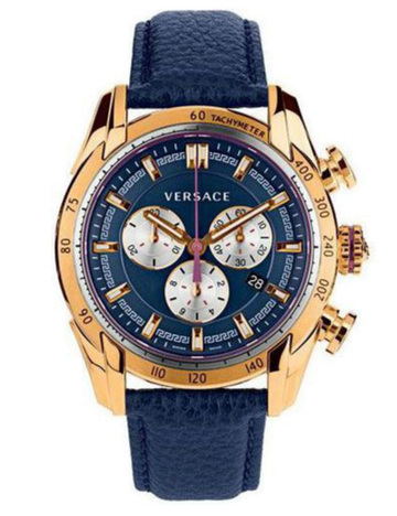  Shop Authentic Versace V-Ray Blue Chronograph Blue Dial Blue Leather Strap Watch for Men - VDB030014 - Luxxuri