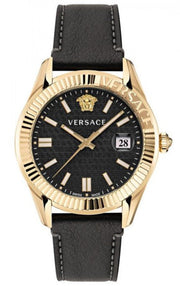  Shop Authentic Versace Greca Time Quartz Black Dial Brown Leather Strap Watch For Men - VE3K00222 - Luxxuri