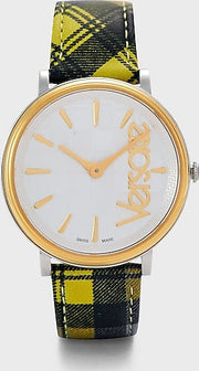  Shop Authentic Versace V-Circle The Clans Edition Silver Dial Multicolor Leather Strap Watch for Women - VE8100118 - Luxxuri