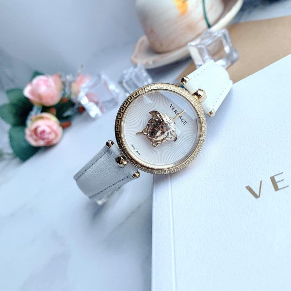  Shop Authentic Versace Palazzo Empire White Dial White Leather Strap Watch for Women - VCO040017 - Luxxuri