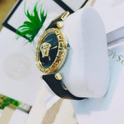  Shop Authentic Versace Palazzo Empire Greca Black Dial Black Leather Strap Watch for Women - VEDV00119 - Luxxuri