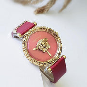  Shop Authentic Versace Palazzo Empire Greca Red Dial Red Leather Strap Watch for Women - VEDV00319 - Luxxuri