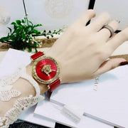  Shop Authentic Versace Palazzo Empire Greca Red Dial Red Leather Strap Watch for Women - VEDV00319 - Luxxuri