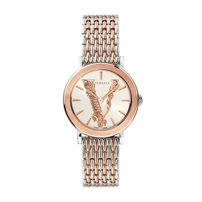  Shop Authentic Versace Virtus Quartz White Dial Two Tone Steel Strap Watch for Women - VEHC00519 - Luxxuri