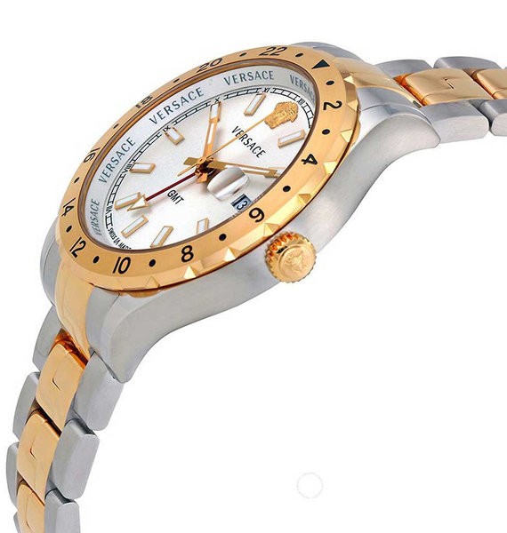  Shop Authentic Versace Hellenyium GMT Silver Dial Two Tone Steel Strap Watch for Men - V11030015 - Luxxuri
