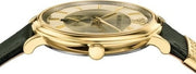  Shop Authentic Versace V-Circle Manifesto Gold Dial Black Leather Strap Watch for Men - VBQ030017 - Luxxuri