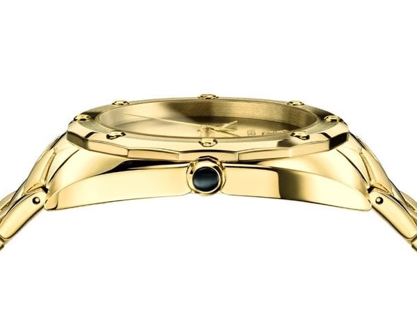  Shop Authentic Versace Shadov Quartz Gold Dial Gold Steel Strap Watch for Women - VEBM00618 - Luxxuri