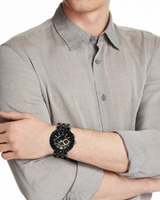  Shop Authentic Versace V-Race Analog Quartz Black Dial Two Tone Steel Strap Watch For Men - VEBV00619 - Luxxuri
