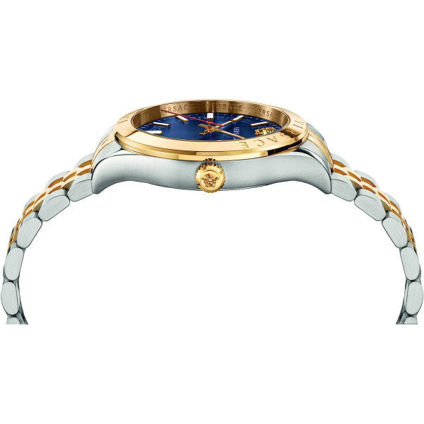  Shop Authentic Versace Hellenyium Quartz Blue Dial Two Tone Steel Strap Watch for Men - VEVK00520 - Luxxuri