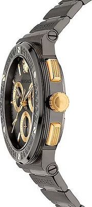  Shop Authentic Versace Greca Icon Quartz Black Dial Black Steel Strap Watch For Men - VEZ900521 - Luxxuri