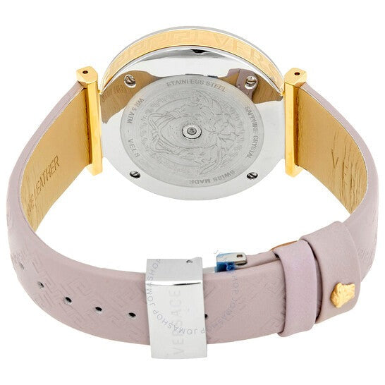  Shop Authentic Versace V-Twist Quartz Purple Dial Purple Leather Strap Watch for Women - VELS00219 - Luxxuri