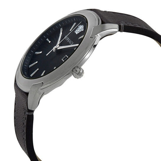  Shop Authentic Versace V Urban Black Dial Black Leather Strap Watch for Men - VELQ00119 - Luxxuri