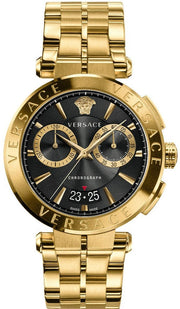  Shop Authentic Versace Aion Chronograph Black Dial Gold Steel Strap Watch For Men - VE1D01721 - Luxxuri