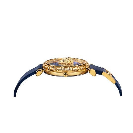  Shop Authentic Versace Palazzo Empire Greca Quartz Blue Dial Blue Leather Strap Watch for Women - VEDV00219 - Luxxuri