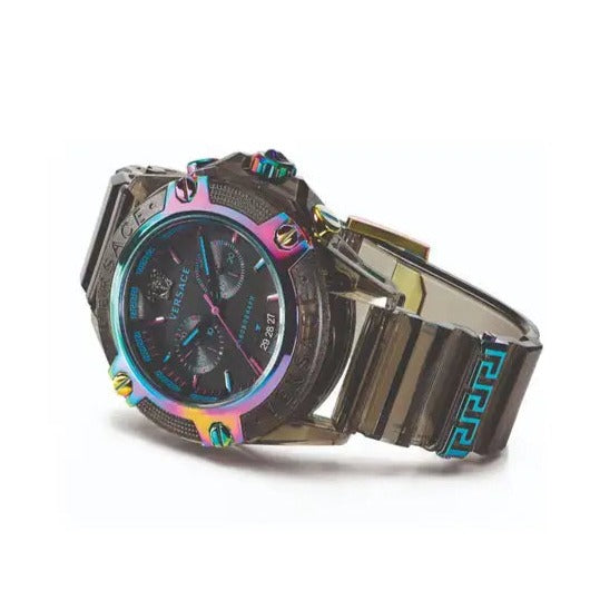  Shop Authentic Versace Icon Active Chronograph Quartz Black Dial Black Steel Strap Watch For Men - VEZ701022 - Luxxuri