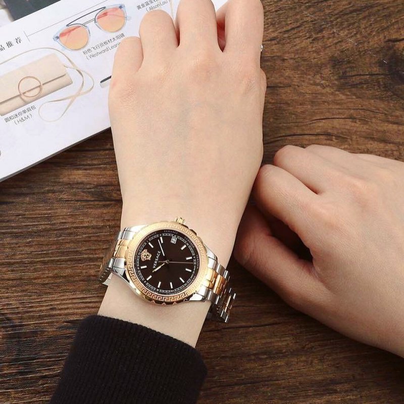  Shop Authentic Versace Hellenyium Brown Dial Two Tone Steel Strap Watch for Women - V12040015 - Luxxuri